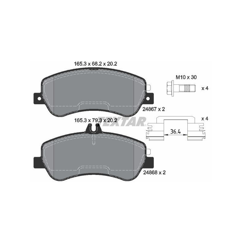 TEXTAR 2486701 Brake Pads Set Front for Mercedes GLK