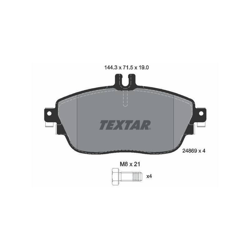 TEXTAR 2486901 Brzdové platničky predný pre CLA A B GLA Q30 QX30