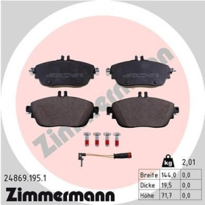 Pastillas de freno Delantero para Mercedes A B CLA ZIMMERMANN 24869.195.1