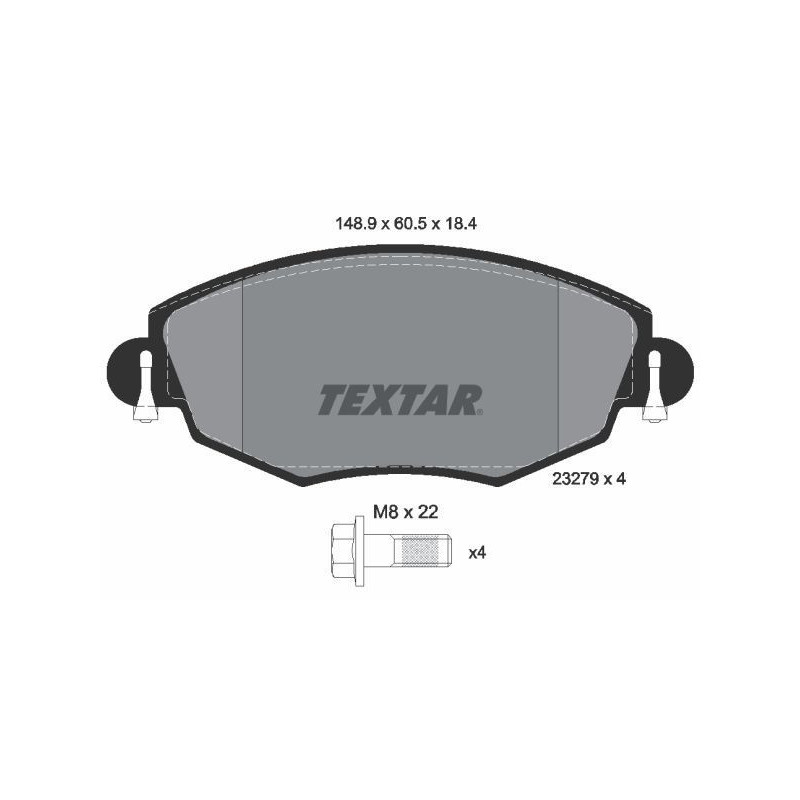 TEXTAR 2327904 Brzdové destičky přední pro Mondeo X-Type