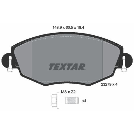 TEXTAR 2327904 Brzdové platničky predný pre Mondeo X-Type
