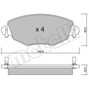 Klocki hamulcowe Przód dla Ford Mondeo Jaguar X-Type METELLI 22-0318-0
