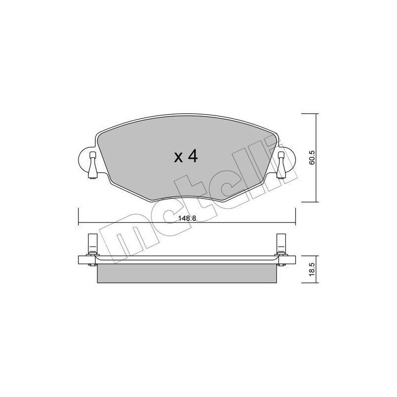Brzdové platničky Predné pre Ford Mondeo Jaguar X-Type METELLI 22-0318-0