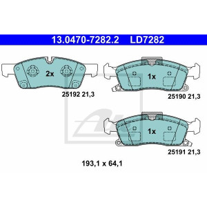 ATE 13.0470-7282.2 Brzdové platničky predné pre Mercedes GLE M GL GLS