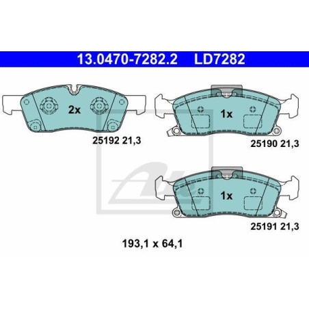 ATE 13.0470-7282.2 Pastiglie freno anteriore per Mercedes GLE M GL GLS