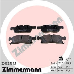 FRONT Brake Pads for JEEP Mercedes-Benz ZIMMERMANN 25192.190.1