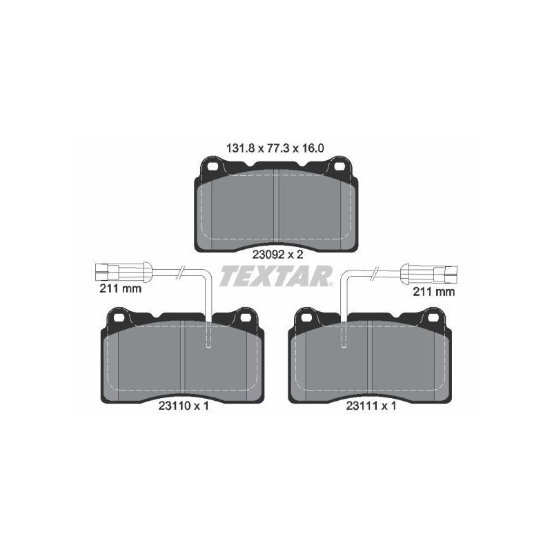 TEXTAR 2309201 Brake Pads Set Front for 159 166 Brera Kappa Spider 156 Megane Ghibli S60 V70