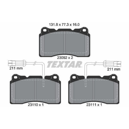TEXTAR 2309201 Klocki hamulcowe przód dla 159 166 Brera Kappa Spider 156 Megane Ghibli S60
