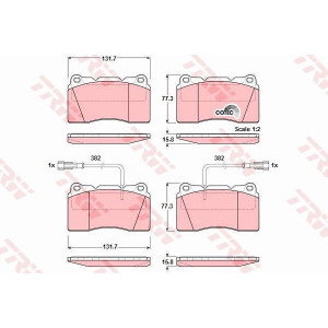 Pastillas de freno Delantero para Alfa Romeo Lancia TRW GDB1363