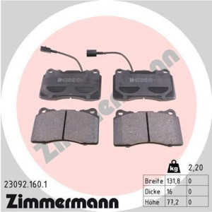 Pastillas de freno Delantero para Alfa Romeo Lancia ZIMMERMANN 23092.160.1