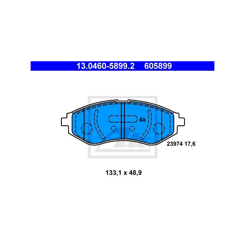 ATE 13.0460-5899.2 Brake Pads Set Front for Aveo Kalos