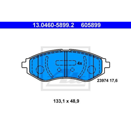 ATE 13.0460-5899.2 Brake Pads Set Front for Aveo Kalos