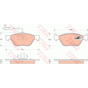 Plaquettes de frein Avant pour Alfa Romeo Fiat Lancia TRW GDB1445