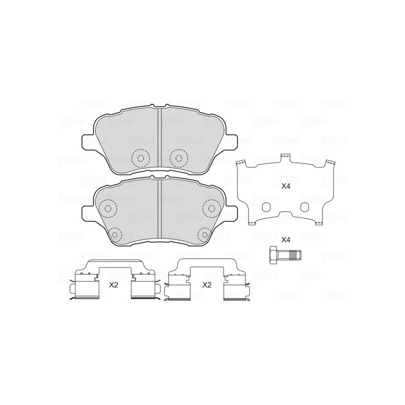 VALEO 601703 Brzdové platničky Predné pre