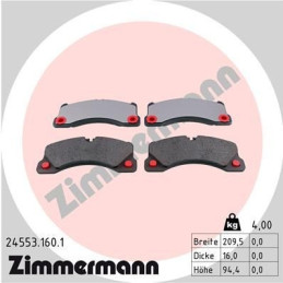 FRONT Brake Pads for Porsche Volkswagen ZIMMERMANN 24553.160.1