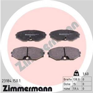 ZIMMERMANN 23184.150.1 Brzdové platničky Predné pre