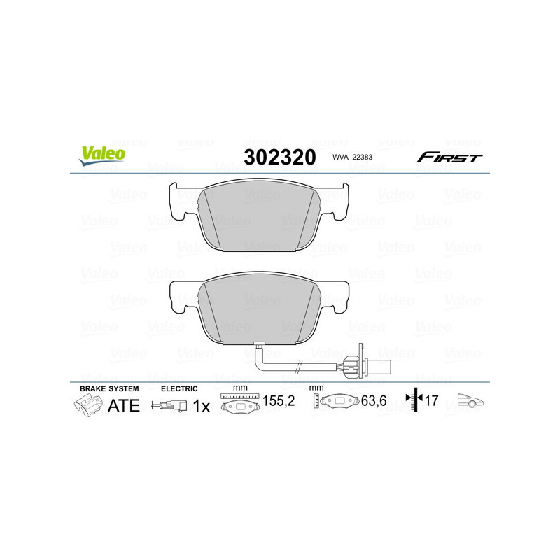 VALEO 302320 Plaquettes de frein Avant pour