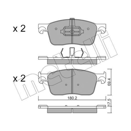 METELLI 22-1107-0 Pastillas de freno Delantero para