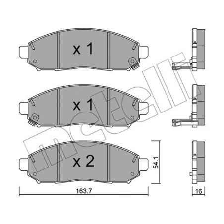 METELLI 22-0743-1 Brake Pads Set Front for