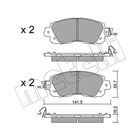 METELLI 22-1080-0 Brzdové destičky Přední pro