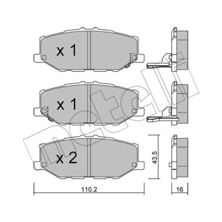 METELLI 22-1215-0 Brzdové platničky Predné pre