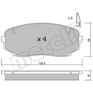 METELLI 22-0872-1 Pastillas de freno Delantero para