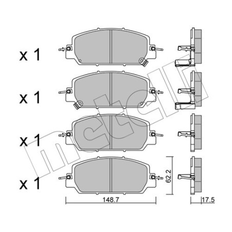 METELLI 22-1153-0 Brake Pads Set Front for
