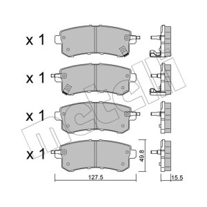 METELLI 22-1155-0 Brake Pads Set Rear for