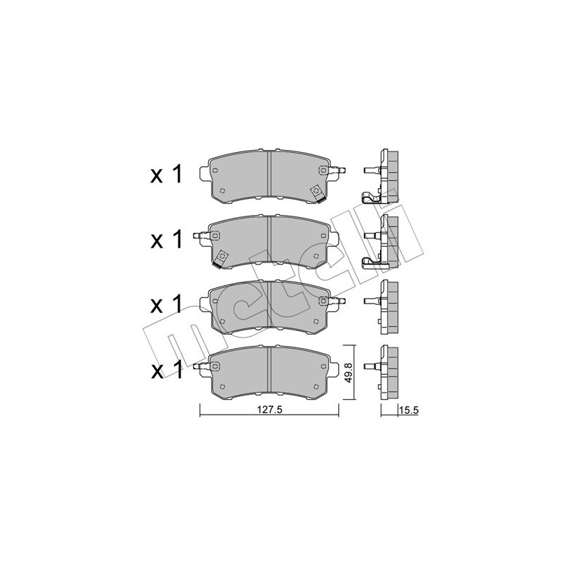 METELLI 22-1155-0 Pastillas de freno Trasero para