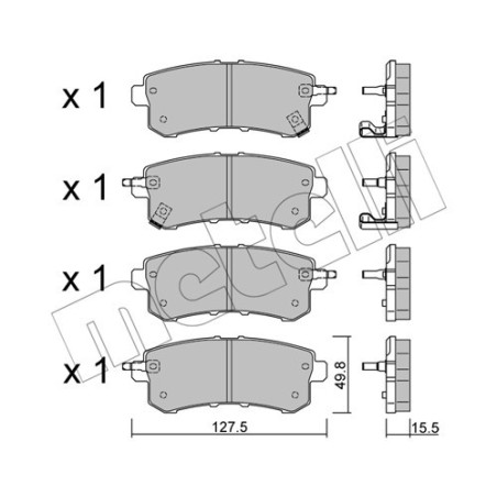 METELLI 22-1155-0 Brake Pads Set Rear for