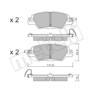 METELLI 22-1158-0 Brzdové platničky Zadné pre