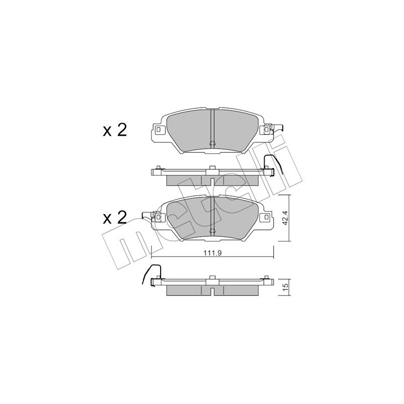 METELLI 22-1158-0 Brake Pads Set Rear for