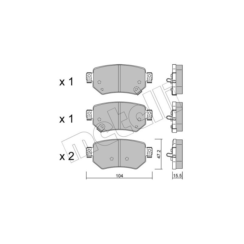 METELLI 22-1159-0 Brake Pads Set Rear for