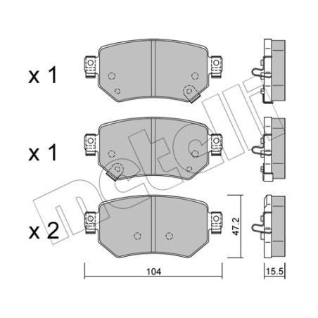 METELLI 22-1159-0 Brake Pads Set Rear for