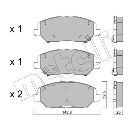 METELLI 22-1163-0 Brake Pads Set Front for