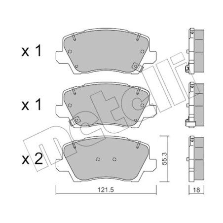METELLI 22-1165-0 Plaquettes de frein Avant pour
