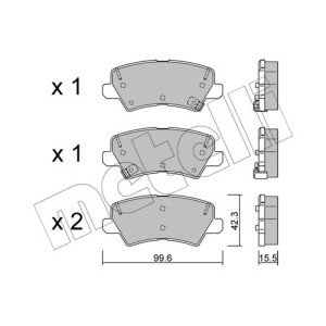 METELLI 22-1166-0 Pastillas de freno Trasero para