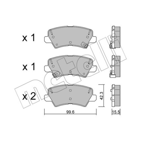 METELLI 22-1166-0 Brake Pads Set Rear for