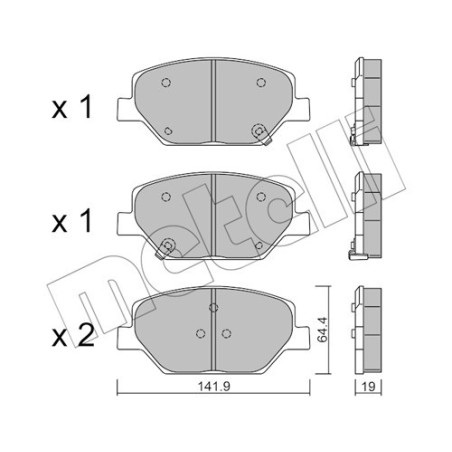 METELLI 22-1178-0 Brzdové destičky Přední pro