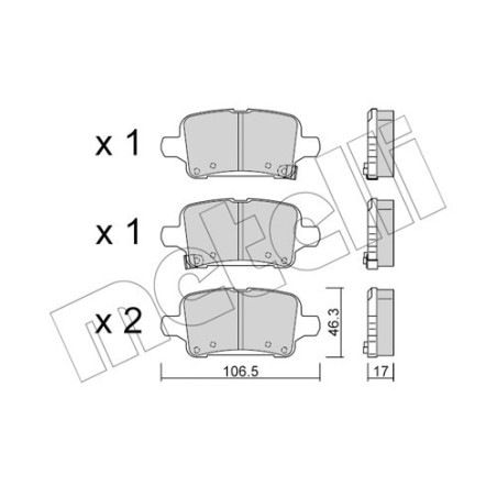 METELLI 22-1180-0 Brake Pads Set Rear for