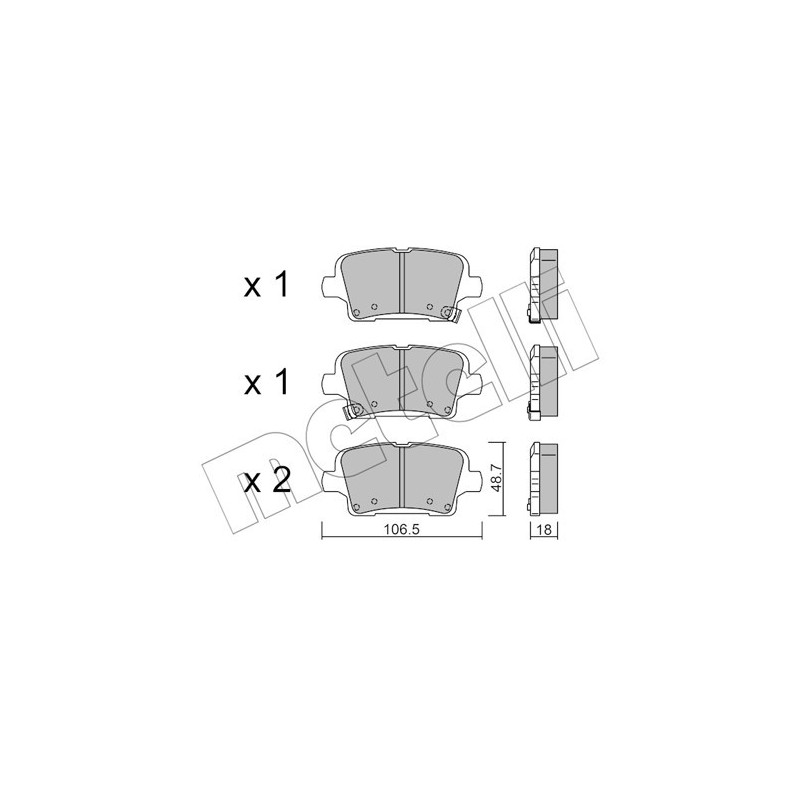 METELLI 22-1181-0 Brake Pads Set Rear for