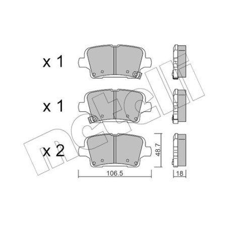 METELLI 22-1181-0 Brake Pads Set Rear for