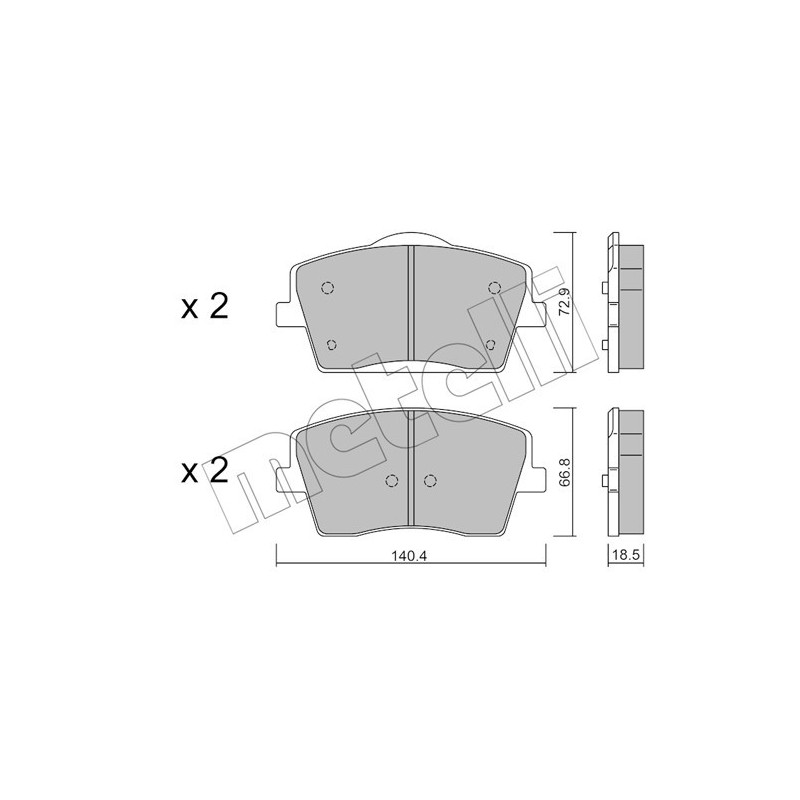 METELLI 22-1186-0 Plaquettes de frein Avant pour