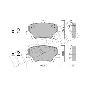 METELLI 22-1187-0 Klocki hamulcowe Tył dla