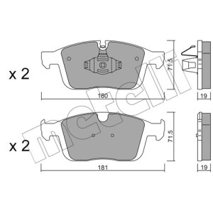METELLI 22-1188-0 Brake Pads Set Front for