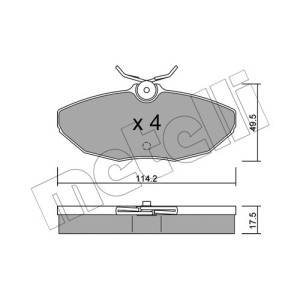 METELLI 22-1190-0 Pastillas de freno Trasero para