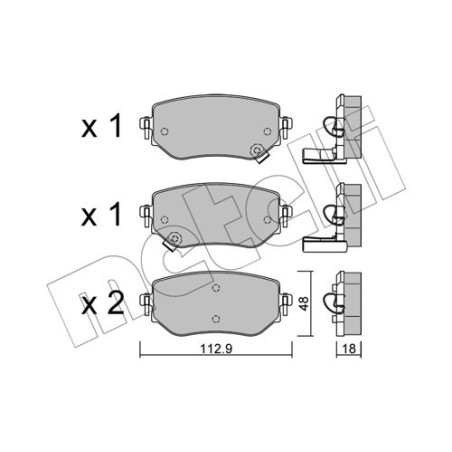 METELLI 22-1192-0 Klocki hamulcowe Tył dla