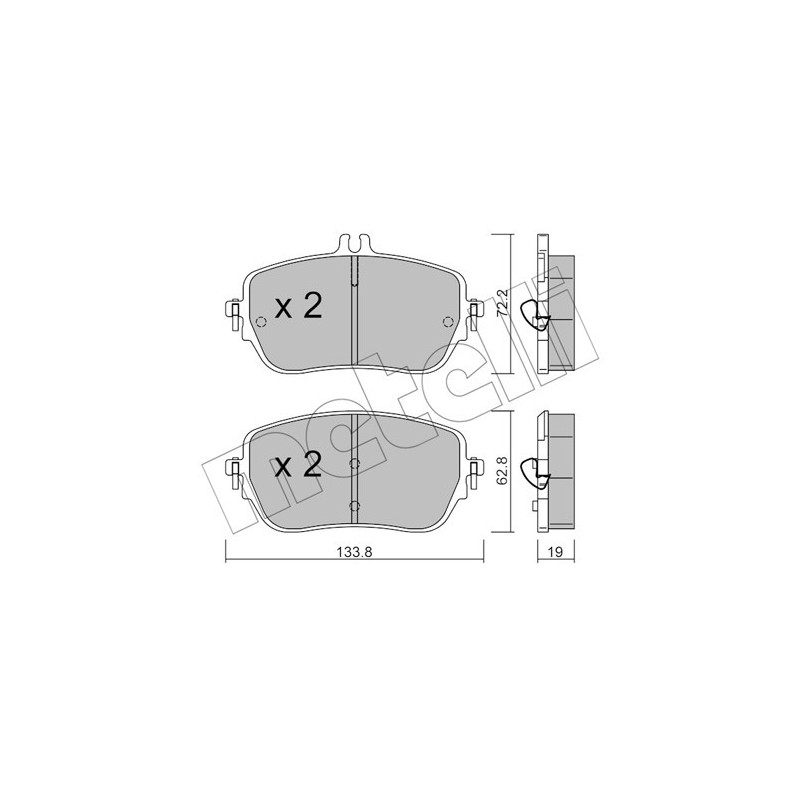 METELLI 22-1193-0 Brzdové platničky Predné pre Mercedes A B CLA GLA GLB