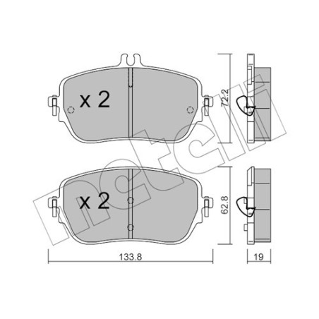 METELLI 22-1193-0 Brzdové platničky Predné pre Mercedes A B CLA GLA GLB