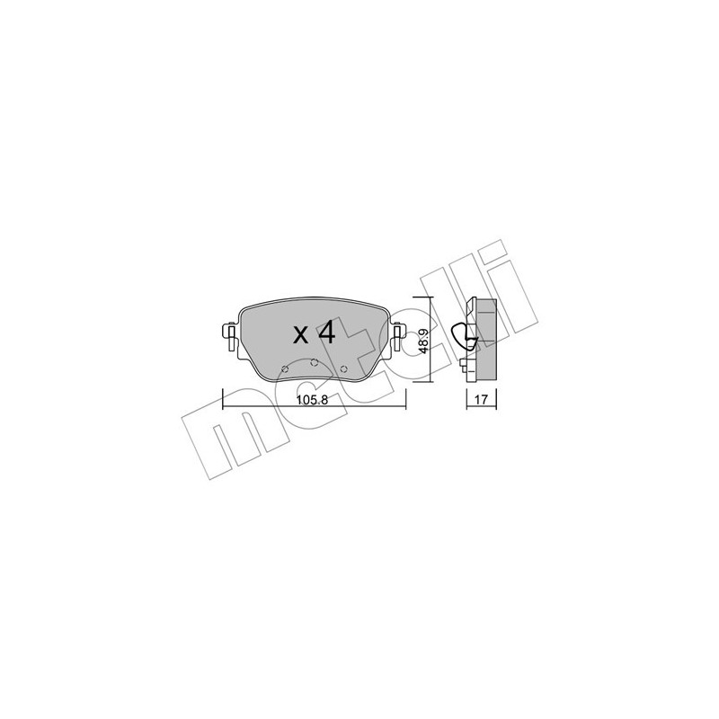 METELLI 22-1195-0 Brake Pads Set Rear for
